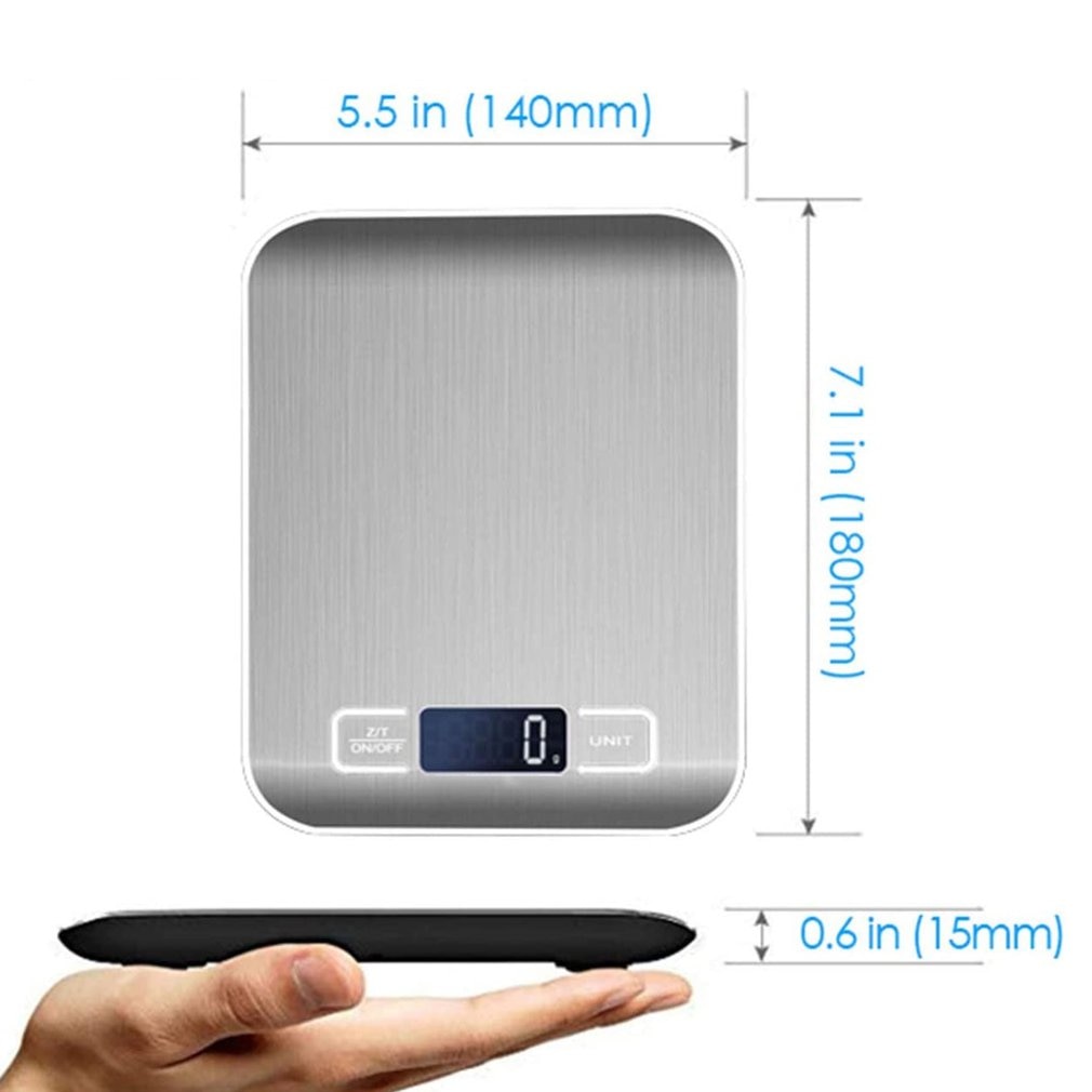 Kjøkken elektronisk skala matte skala rustfritt stål kjøkken matte skala elektronisk skala 5 kg / 10 kg