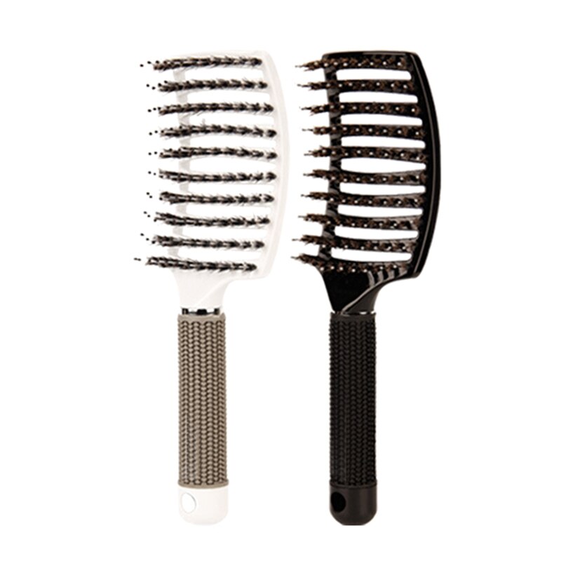 Cepillo para el pelo con cerdas de jabalí, cepillo de pelo curvado y ventilado para mujeres, cepillo de pelo largo, grueso, fino rizado, Kit de de cepillo de ventilación, 2 uds