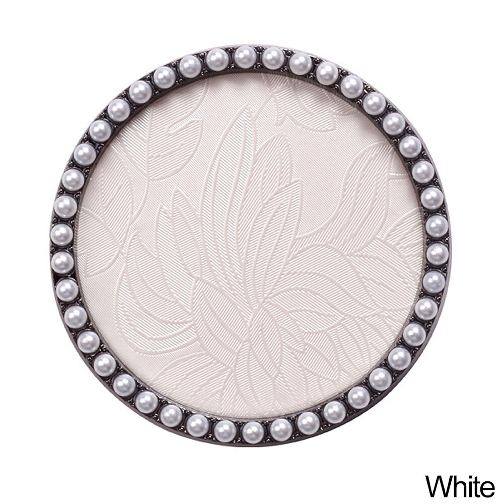 Plaque de présentation de bijoux à bords de perles, accessoire de photographie, outil de présentation de manucure ovale rond carré, plateau de peinture, 1 pièce: Round White 7cm