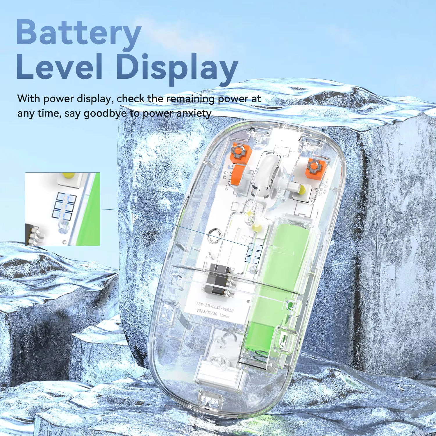 Rechargeable Gaming Mouse 2.4G Wireless Bluetooth Transparent Mouse For PC Computer Gamer For Laptop RGB Silence Ergonomic Mouse