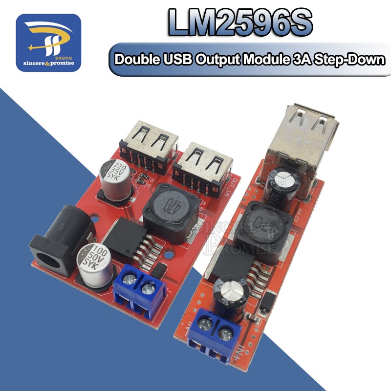 LM2596 LM2596S Dual USB Output 9 V/12 V/24 V/36 V Auto Charger Switch 5V DC-DC Voeding Module 3A Buck Regulator Converter