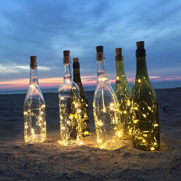 Guirnalda LED de 2M, guirnaldas de luces de alambre de cobre para botella de vidrio artesanal, decoración para fiestas, bares, bodas, navidad o San Valentín