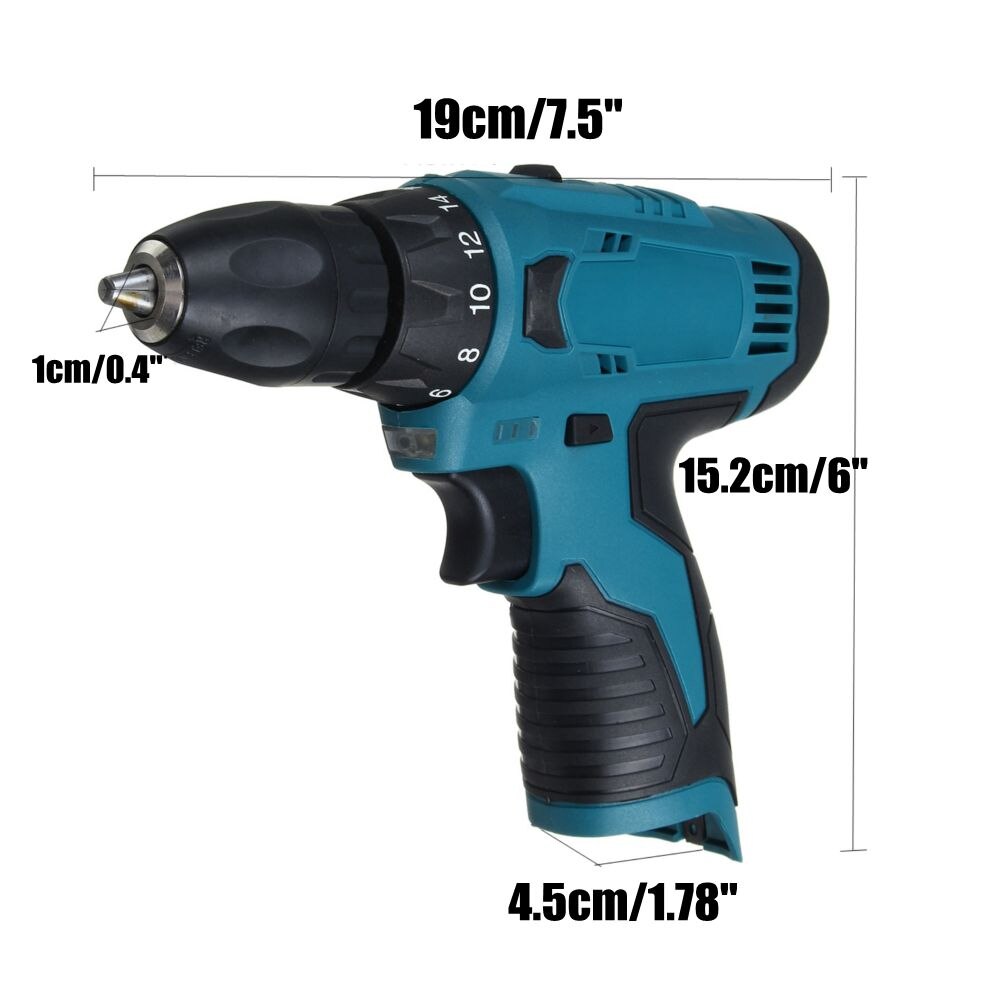 12V 90Nm Mini Electric Drill Screwdriver 2 Speed with LED Light Cordless Drill for Bosch 12V Battery DIY Power Tool