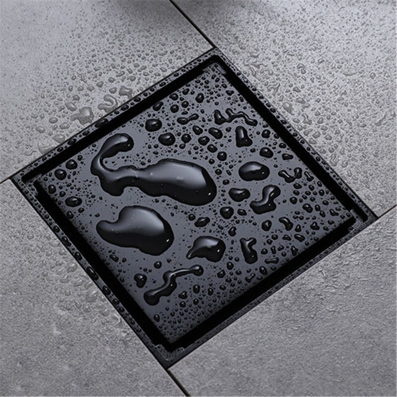 10 x 10cm Floor Drains Stainless Steel Square Shower Floor Drains Tile Insert Drain Channel Bathroom