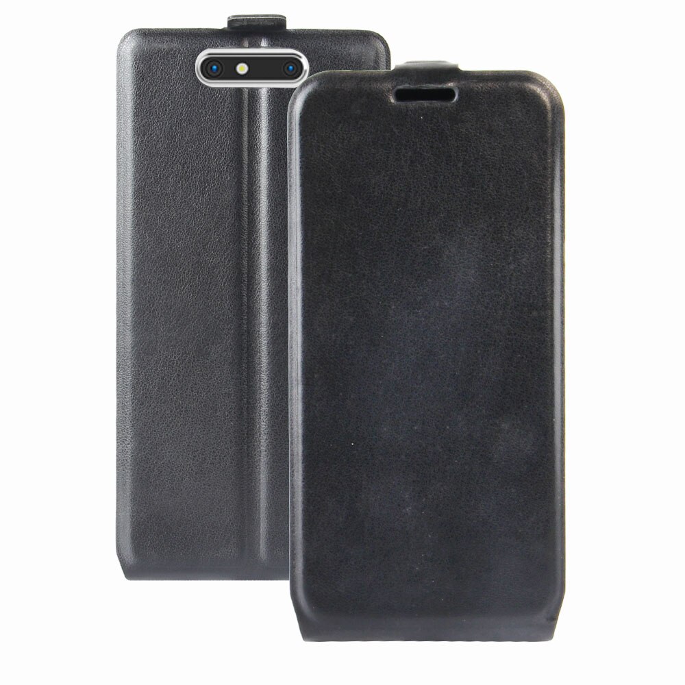 case for ZTE Blade V8 leather case Magnetic adsorption flip case Protective Case Clamshell Holster: Black