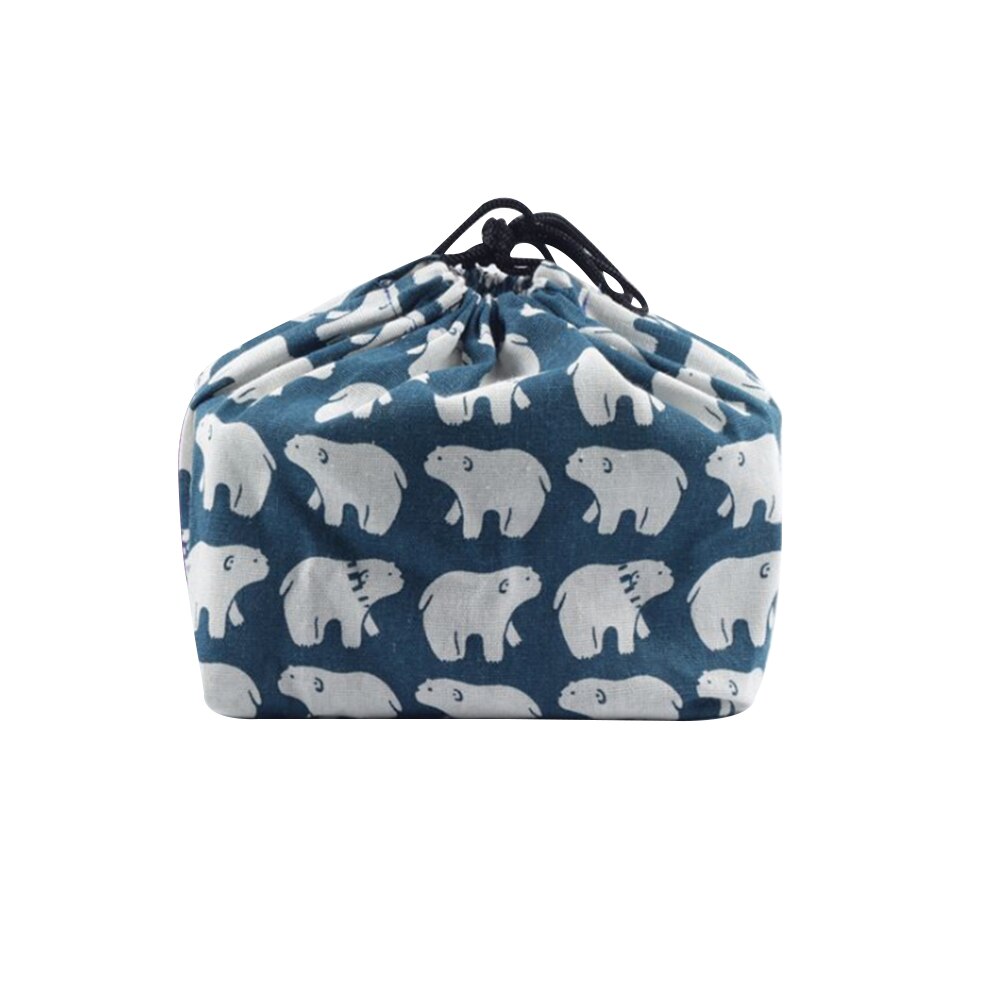 Voedsel Opslag Lunch Tas Picknick Thermisch Geïsoleerd Bento Pouch Japanse Stijl Doek School Gedrukt Kantoor Trekkoord Cooler Travel: 5
