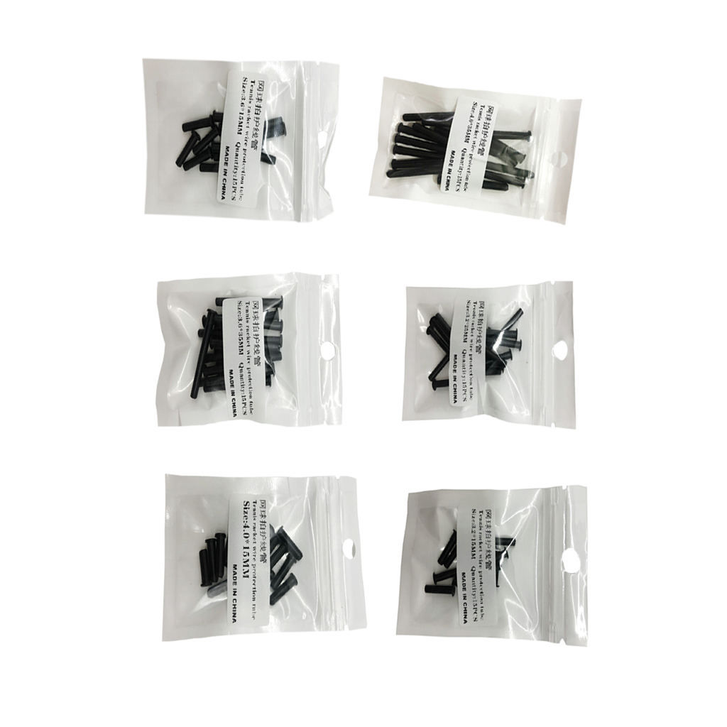 Œillets de raquette de Tennis, pièces noires, outils de remplacement, accessoires de cordage, Tubes de Protection universels, 15x