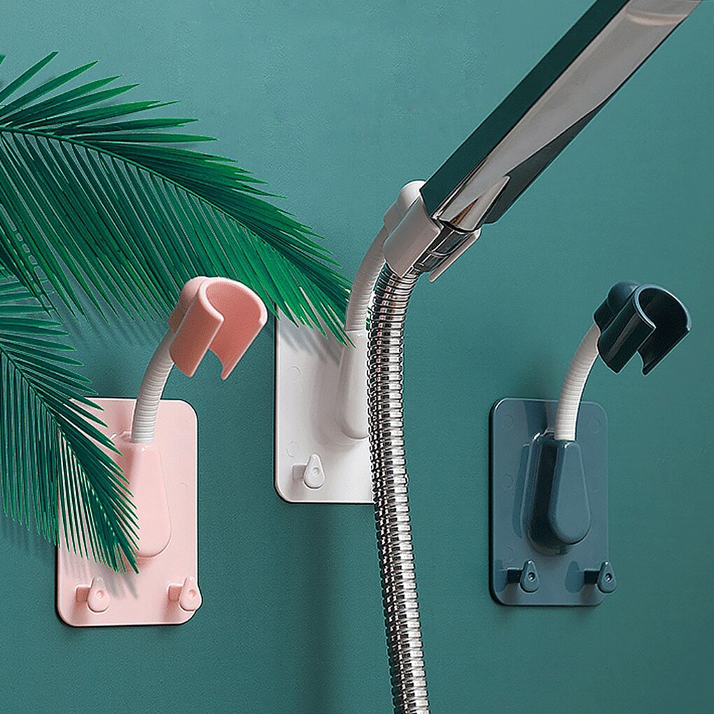 Universal Self-Adhesive Showerhead Bracket Wall-mounted Shower Head Holder 360° Rotatable Bathroom Accessories Stand Holder