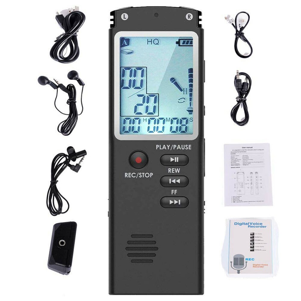 Spraakgestuurd Mini Digital Sound Audio Recorder Dictafoon MP3 Speler Groot Scherm