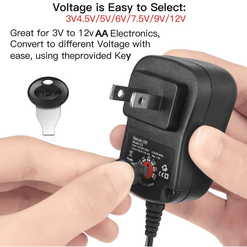 3V-12V Adjustable AA Battery Power Supply Adapter Replace 2AA to 8AA Batteries