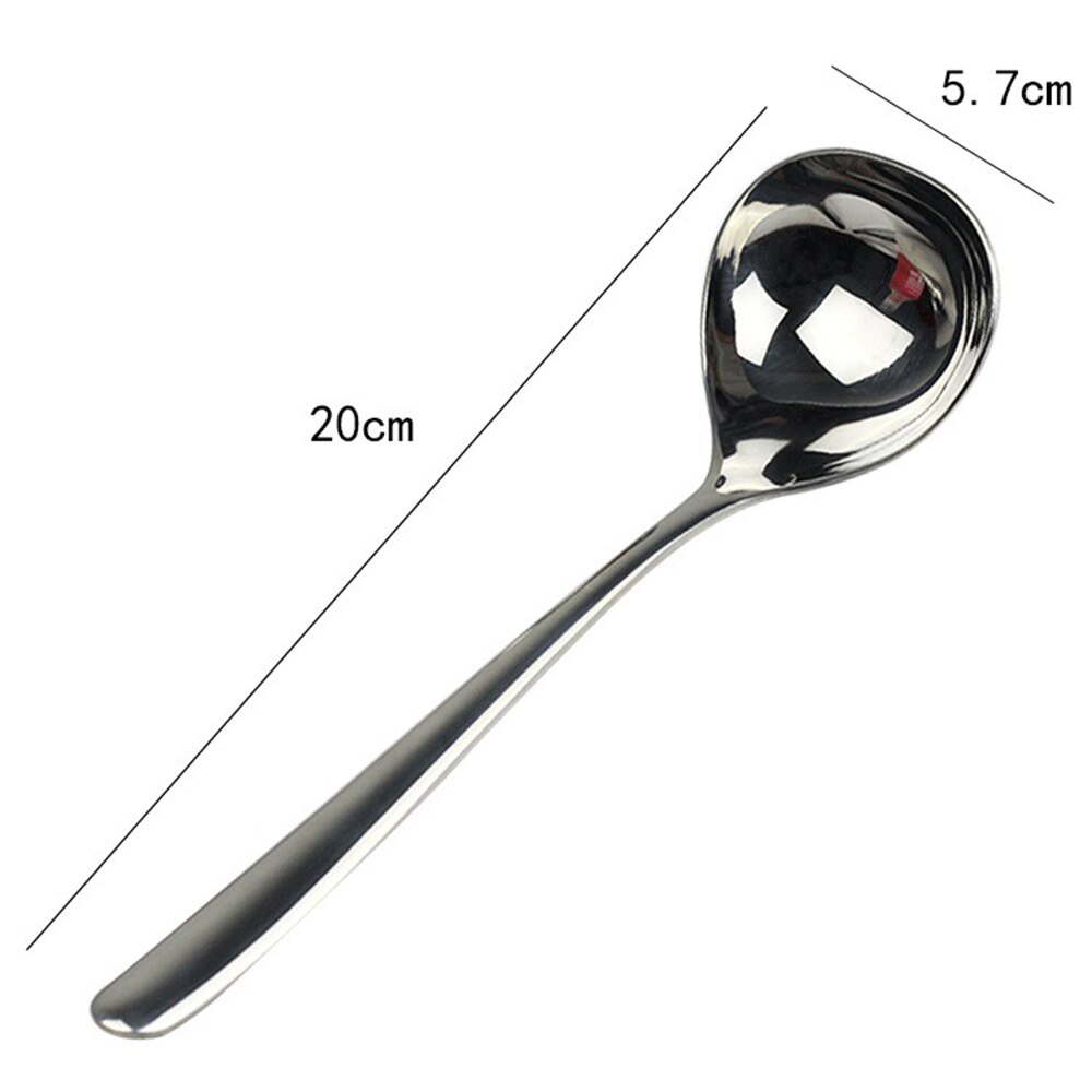 Long Handle Korean Rice Soup Spoon Stainless Steel Round Dinner Spoons Flatware Stainless steel spoon