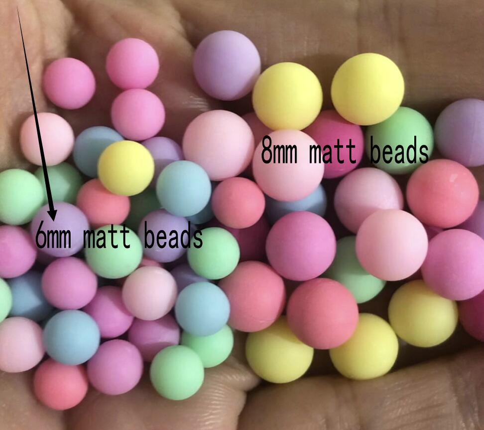 Mini billes colorées bonbon pour résine, 6mm 8mm, 100 pièces, Mini boules mates pour décoration et Nail Art, sans trous, embellissement rond: 6mm matt
