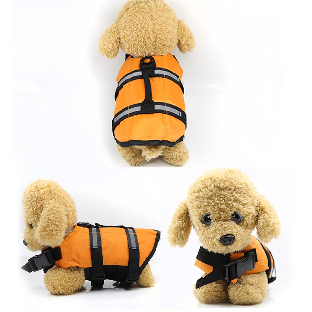 Hunderedningsvest sommerhaj kæledyrsredningsvest hundetøj hunde badetøj kæledyr badedragt: Orange / Xl