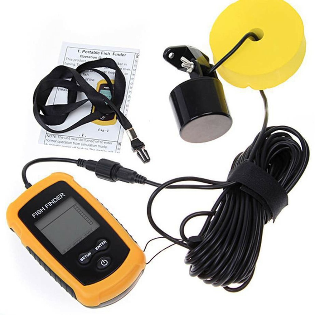 Portable Fish Finder Echo Sounder Sonar Lcd Echo Sounders Fishfinder Echo Sounder for Fishing Cable Sonar Fish Finder