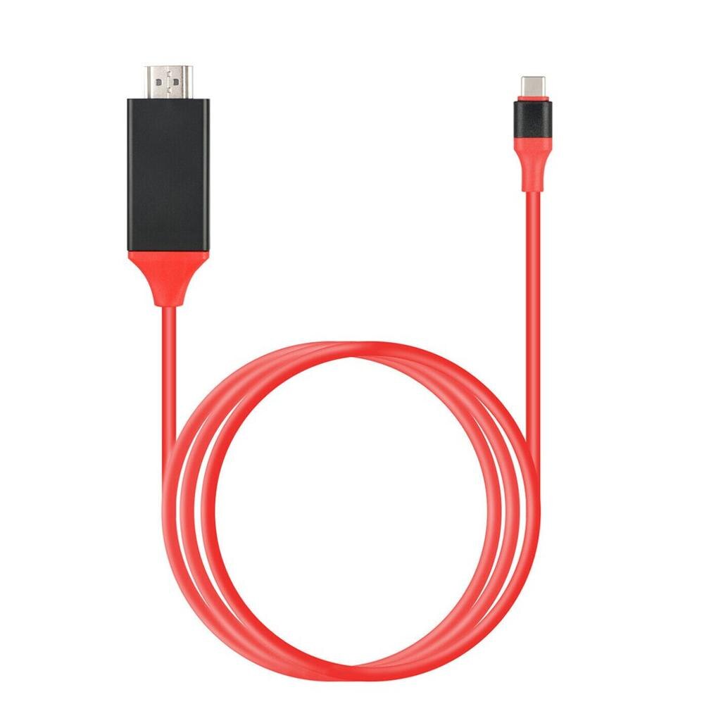 1.8M Type-C Naar Hdmi-Compatibel Kabels Usb 3.1 Naar Hdmi Kabel Man Op Man Voor Samsung type C Naar Hdmi-Compatibel Av Tv Adapter: Rood