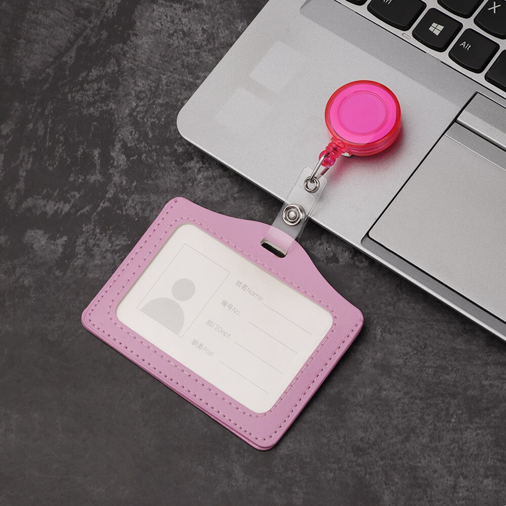 1PC wizytowniki do pracy ze stopu aluminium wizytowniki do pracy plakietka identyfikacyjna uchwyt smyczy Hot Vertical Metal ID pokrowiec biznesowy: Type2-pink