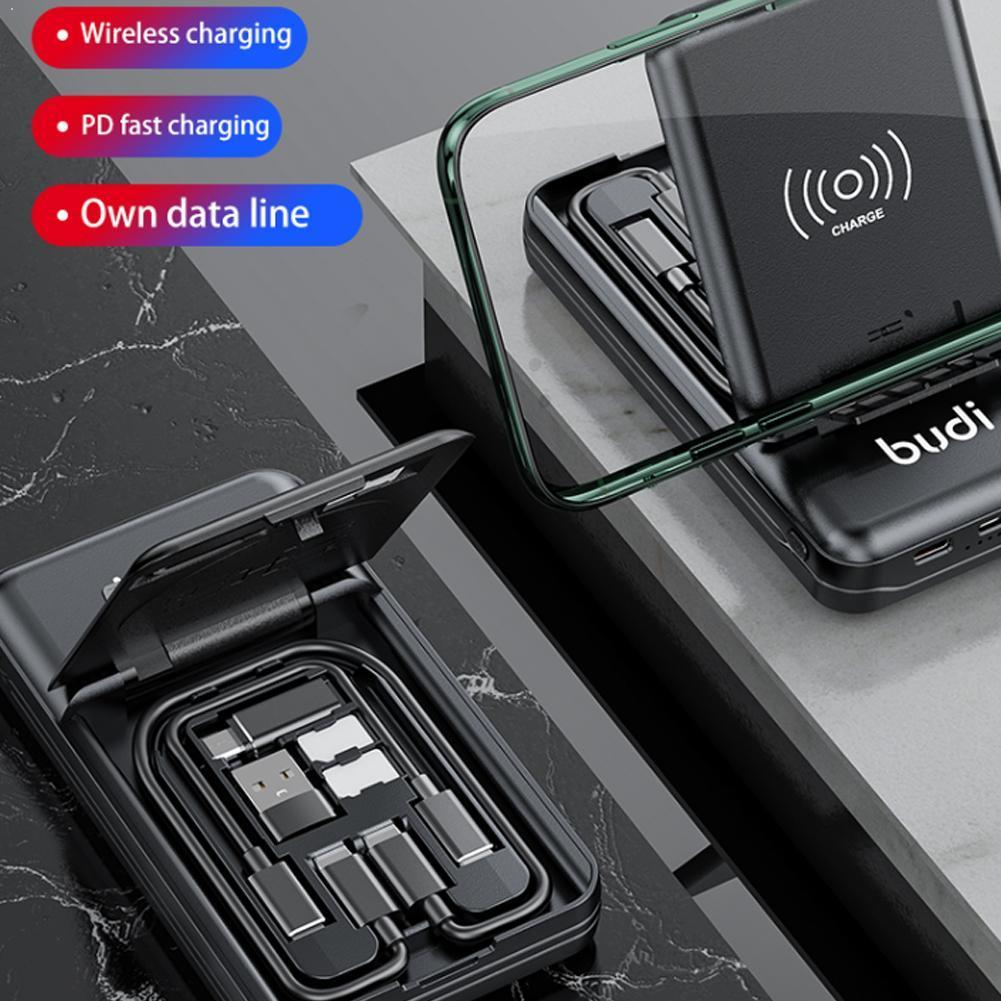 BUDI multi-funzionale potenza Banca scatola 10000mAh potenza genere C USB adattatore Banca convertitore in genere-c 7 androide a 1 Mi O7J9
