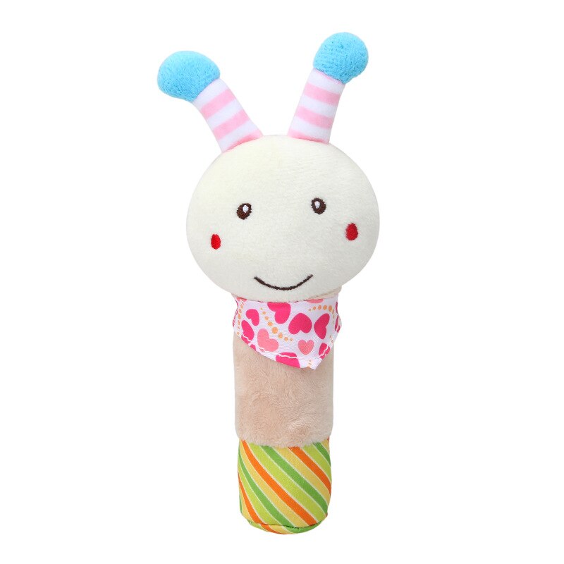 Babyspeelgoed met handvat, bel, babyspeelgoed van 0-12 maanden, cartoon pasgeboren, pluche rammelaar, bel, handspeelgoed, zachte babymobiel, babybel: Bij