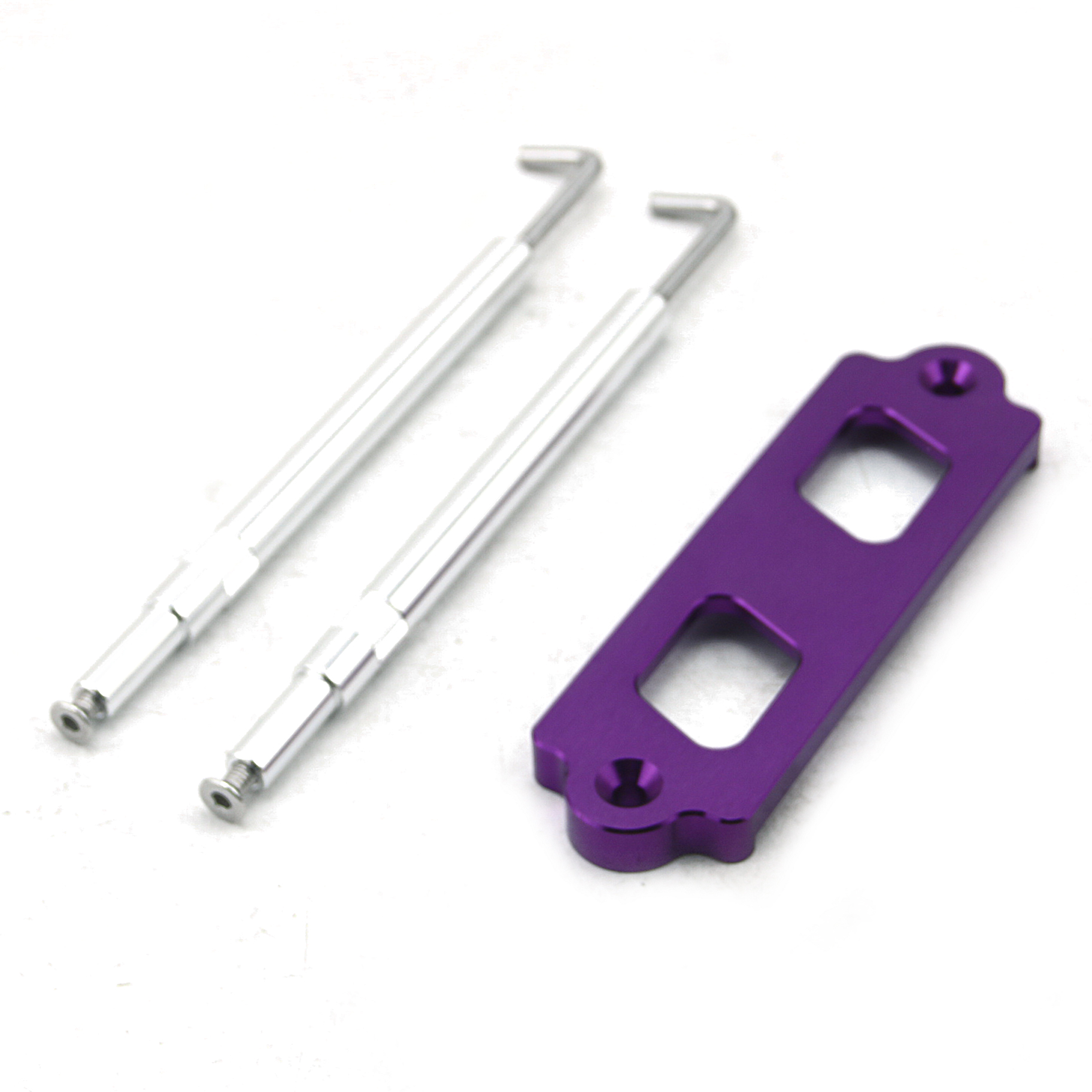 Aluminum Car Battery Tie Down Kit Hold Down Rod With Stainless Tray Hooks For Honda Civic / CRX S2000 For Acura Integra RSX: PURPLE