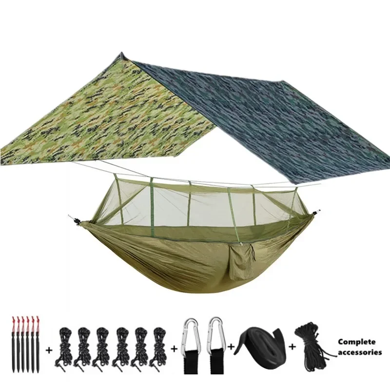 Camping Hangmatten En Accessoires, Waaronder Hangmat Met Mesh Regenvlieg Zeildoek Boomriemen Voor Buitengebruik Wandelen Backpacking Reizen: Rode wijn