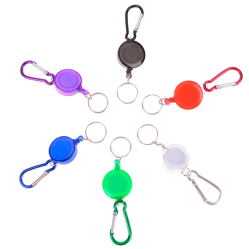Stalen koord, multifunctionele veelkleurige badgehaspel, intrekbare sleutelhanger, skipas-id-kaarthouder, sleutelhanger