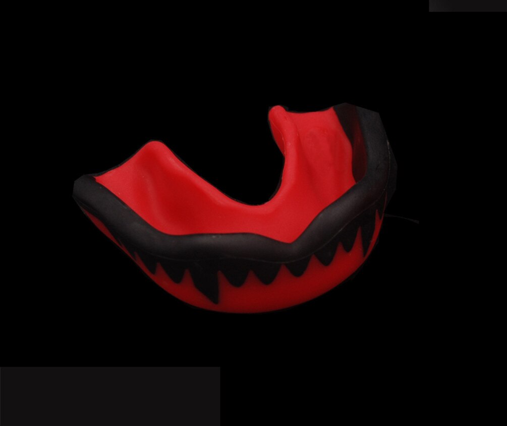 Soft EVA Adult Mouth Guard Silicone Teeth Protector Mouthguard for Boxing Sport Football Basketball Hockey Karate Muay Thai: Red and black