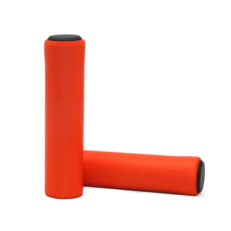 Empuñaduras de silicona para manillar de bicicleta de montaña, esponja suave, amortiguadora de deslizamiento, amortiguadores de Ciclismo de Carretera para patinete: Naranja