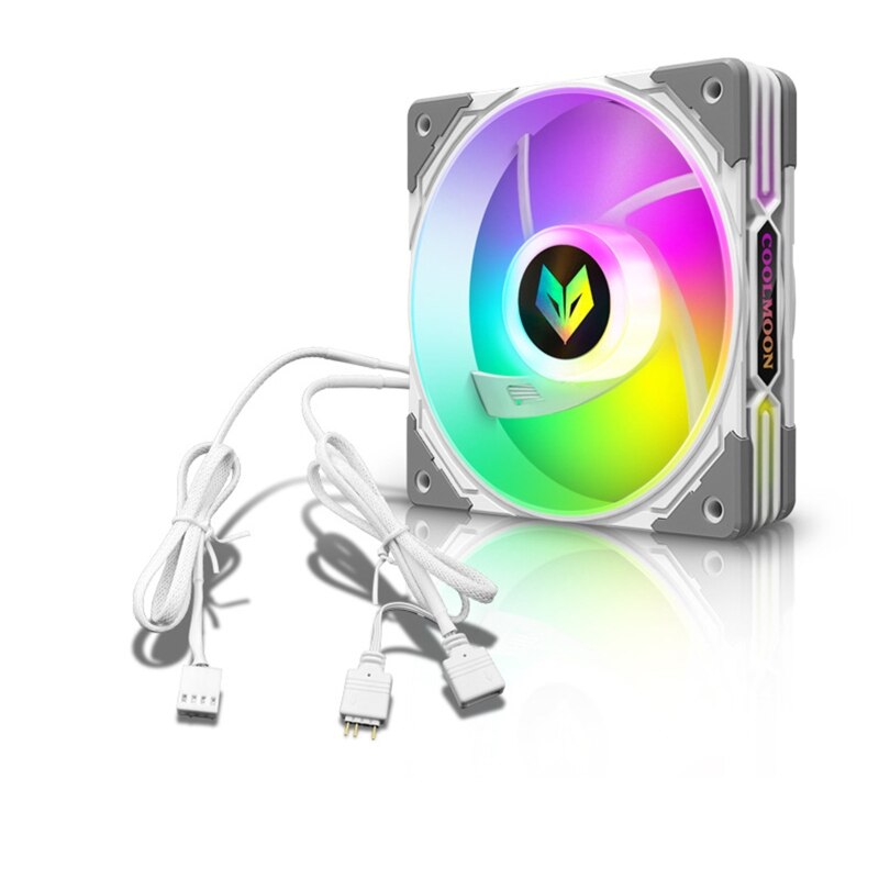 Coolmoon Chassis PC Fan Adjust ARGB Cooling 120mm Silent Control Computer Cooler