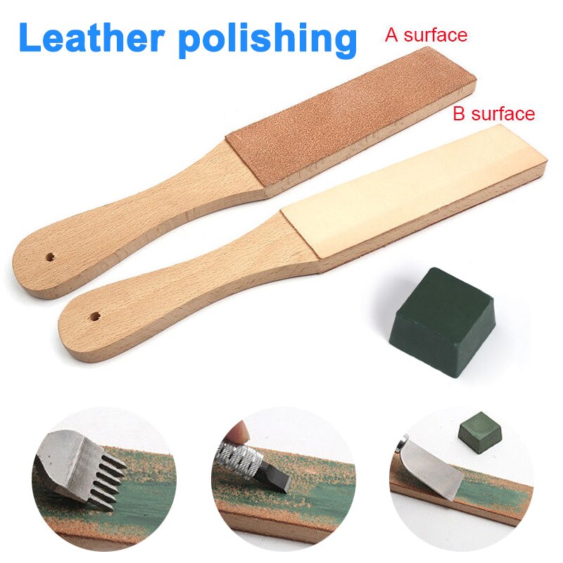Dual Sided Leather Blades Strop Cutter Razor Sharpener Polishing Board Sharpen Home Tools DIN889