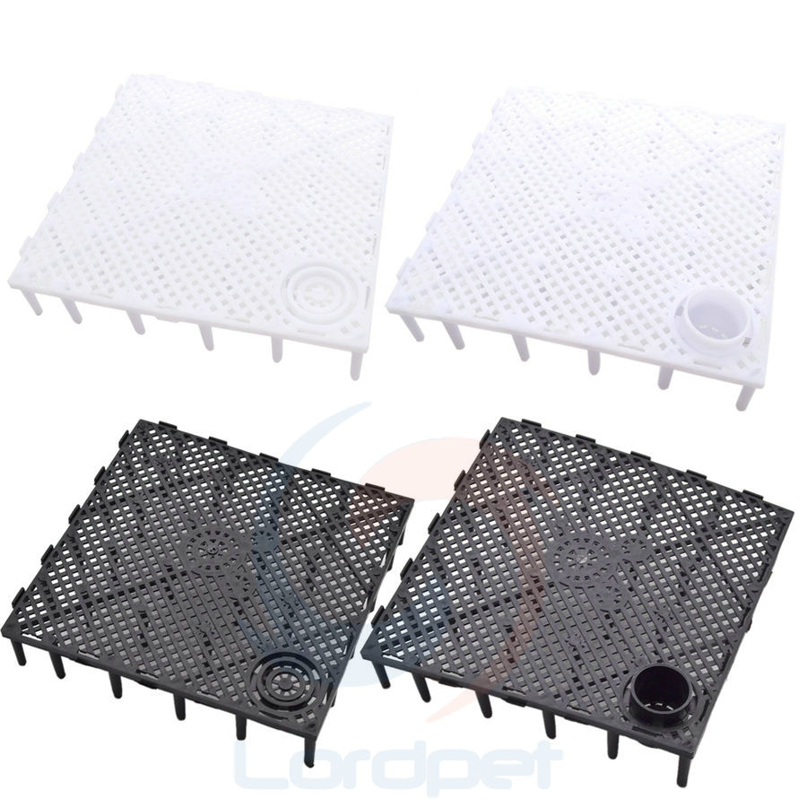 Aquarium Fish Tank Bottom Filter Plate Decorative Under Gravel Enhancer System: Black With Nozzle