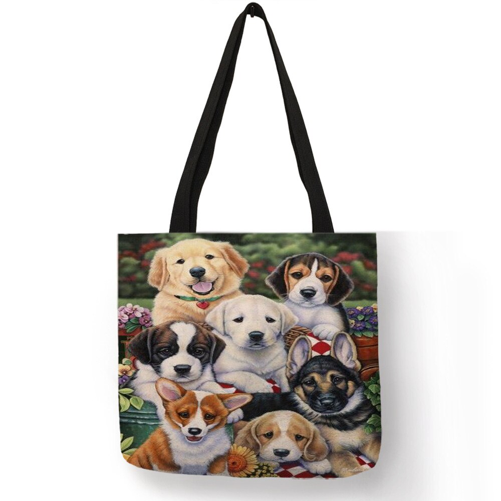 Nette golden Retriever Druck Tote Tasche Für Frauen wiederverwendbar Große Kapazität einkaufstaschen Dame Tote lässig Schulter Taschen: 006
