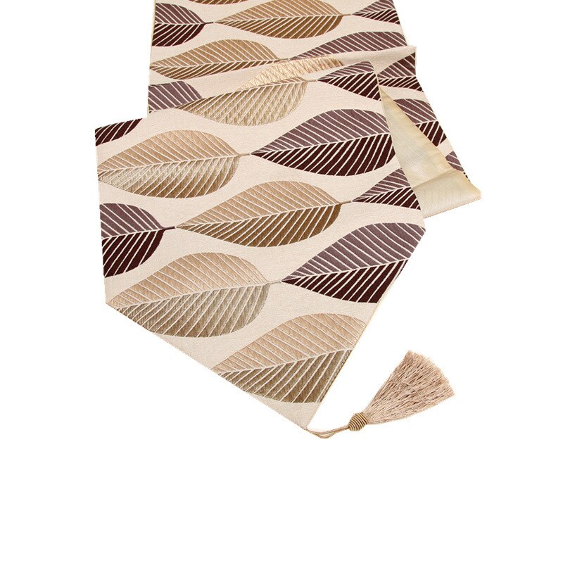 Chemin de table à double feuilles de style nord-américain et européen, chemin de table brodé, pour mariage, hôtel, dîner,: 32x120cm / coffee