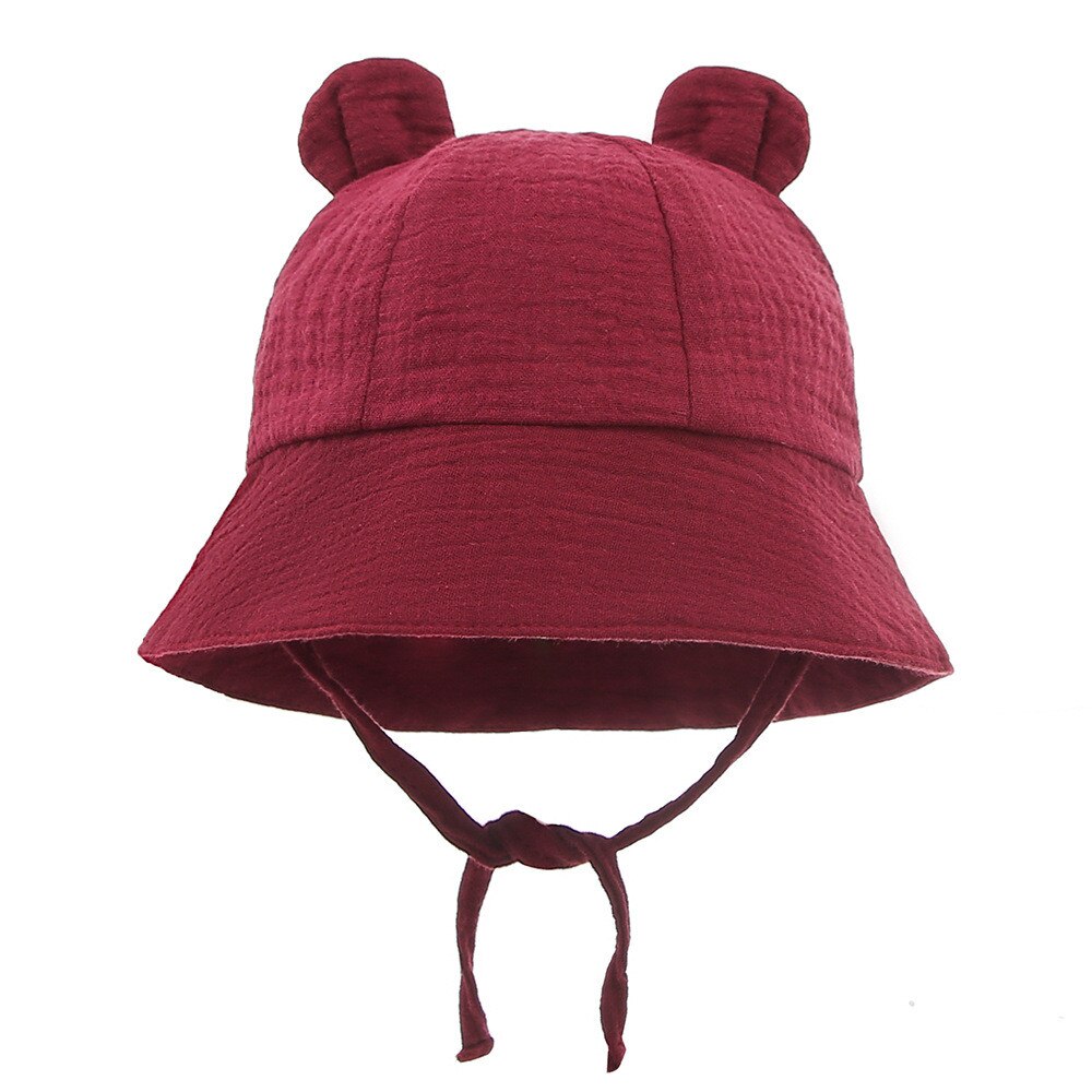 nuovo autunno bambino sole cappello bambini all'aperto coniglio orecchio spiaggia cappucci ragazzo ragazza Panama cappello cappello da pescatore da spiaggia unisex per 6-12 mesi: Borgogna