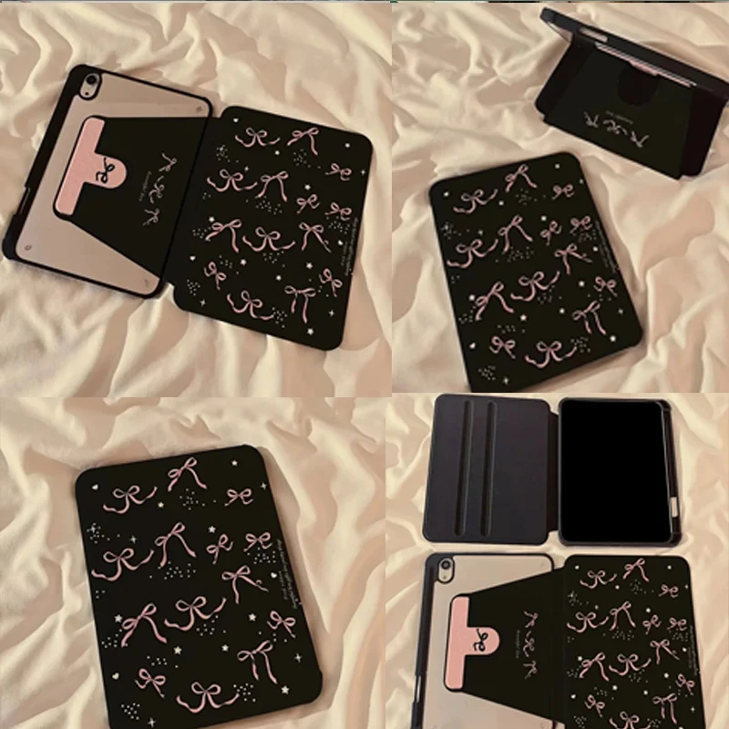 Funda bonita de dibujos animados para iPad Air 6, para IPad Air 5 4 10,9 Pro 11 2/3/4th, funda con rotación para iPad 10,2 8/9 Gen con portalápices: Quince / Naranja