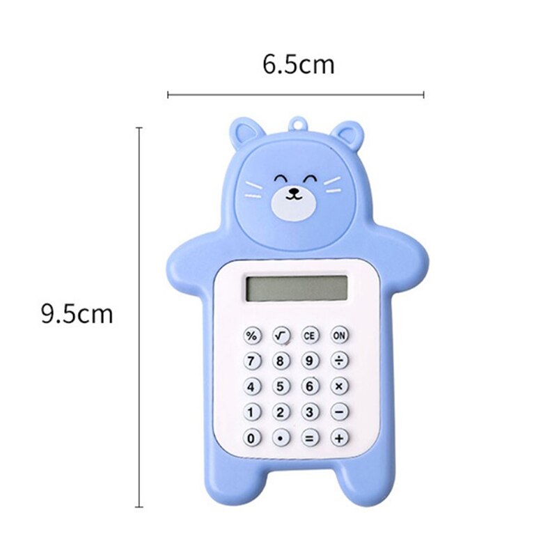 1pc mignon calculatrice de poche pratique taille 8 chiffres affichage à piles bureau Kawaii Animal calculatrice pour enfants fille
