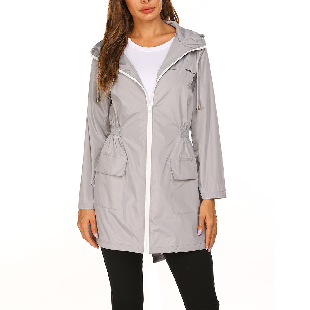 Damen leichte Regenmantel draussen wasserdichte Jacke Kapuze Wind jacke weibliche lange wandern klettern Regen jacken Outwear