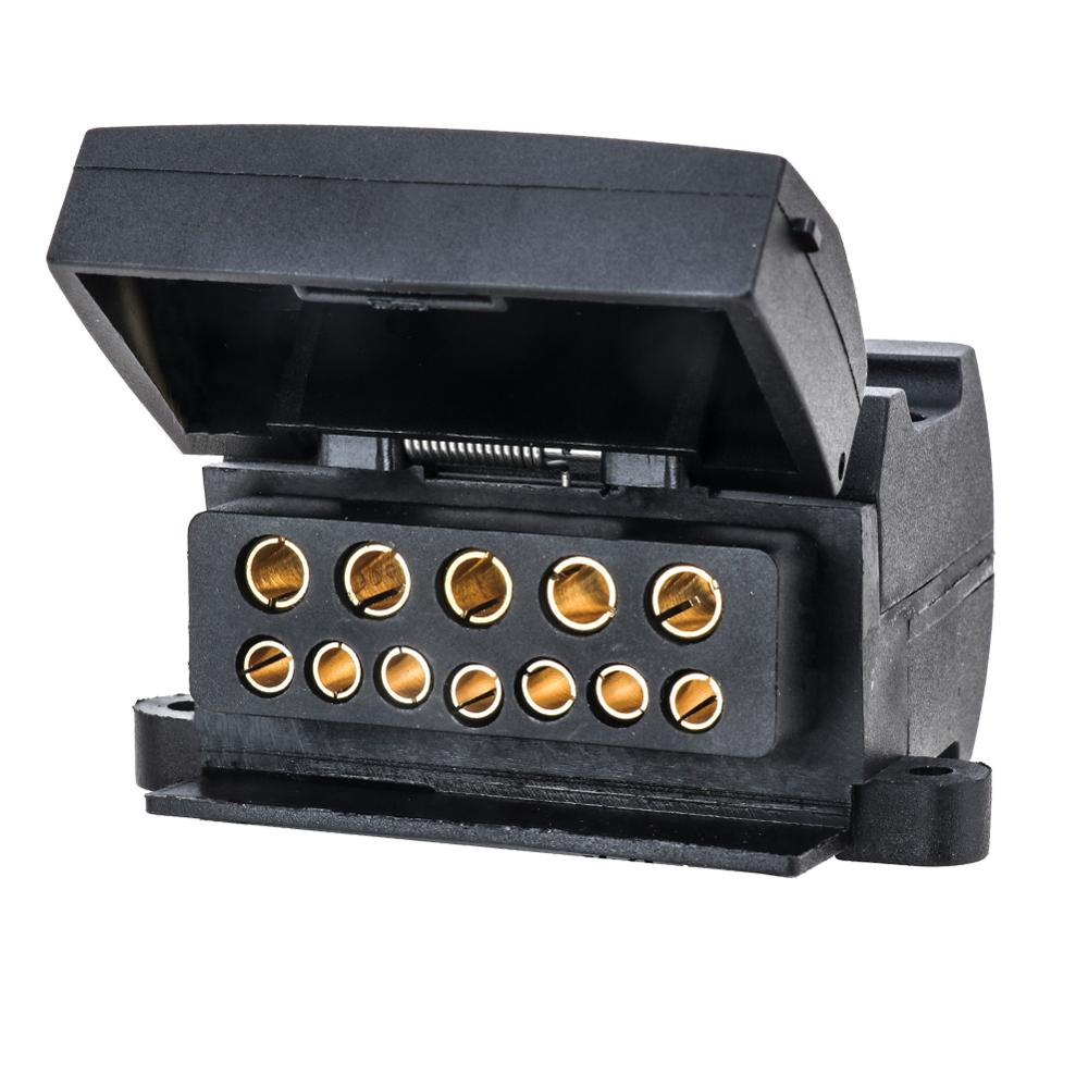 Tirol 12 Pin Australian Trailer Flat Socket Signal Light Display 12V Adapter Caravan Wiring Connector with PVC Cap T25489b