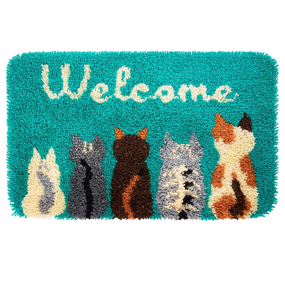 Tapestry Klink Haak Kits Met Gedrukt Patroon Op Canvas Diy Tapijt Borduren Set Haken Arts Ambachten Voor Kinderen En Volwassenen