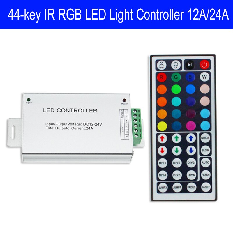 DC12V-24V 24-key 44-key LED Controller IR Fernbedienung Farbe RGB Lampe Mit Modul Dimmer 12A 24A: 24A / 44key