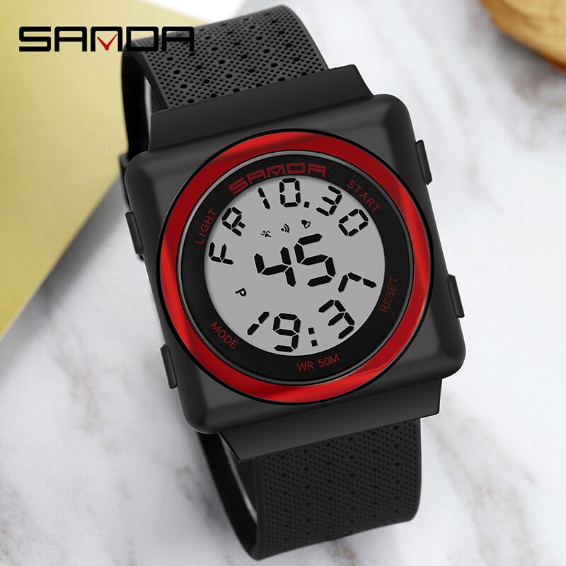 Sanda herre sportsur kronograf herre ur top vandtæt nedtællingsur digitalt armbåndsur relogio masculino