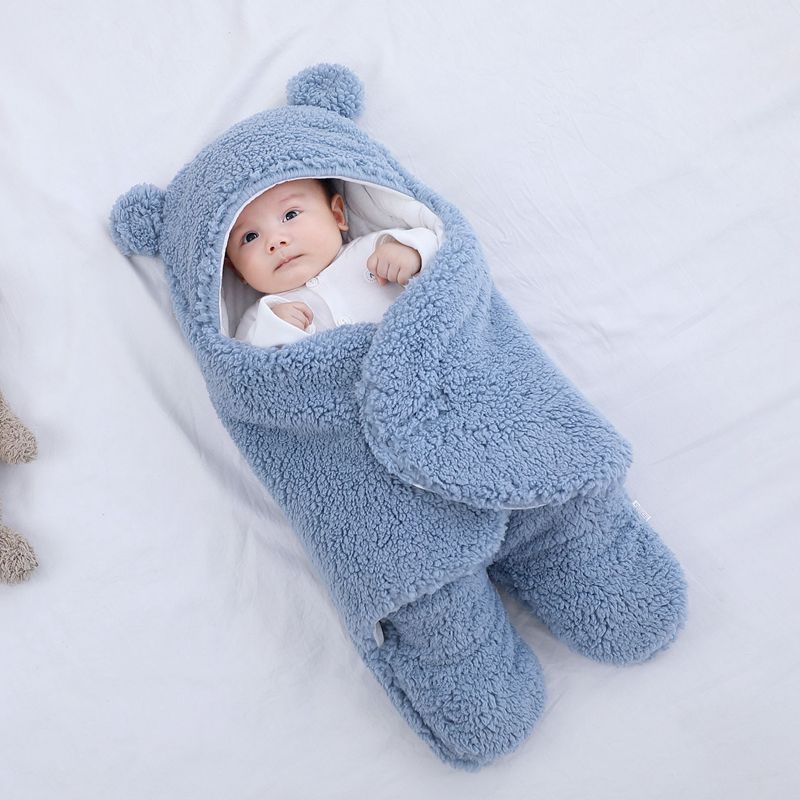 Super Zachte Baby Slaapzak Inbakeren Fleece Pasgeboren Ontvangen Deken Pluizige Warme Zuigelingsjongen Meisje Slapen Nursery Wrap Inbakeren: 5 / 6m