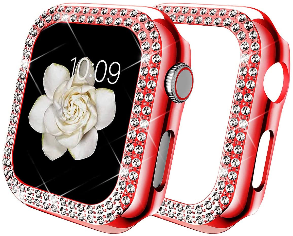 Diamentowe etui ochronne do Apple Watch Series 7 41MM 45MM Pokrowiec do iWatch 6 SE 5 4 3 38MM 42MM 40mm 44mm Akcesoria: XXXXXL / Złota