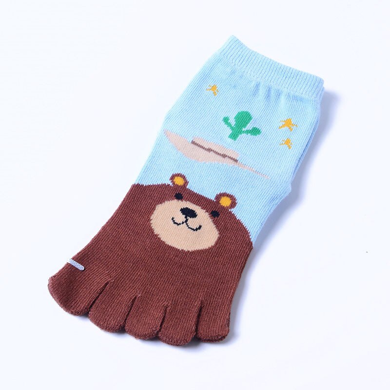 Calzini a cinque dita per bambini in cotone calzini con stampa animalier calzini per ragazzi da cartone animato roba economica per bambini calzino da dito sano 3-12T