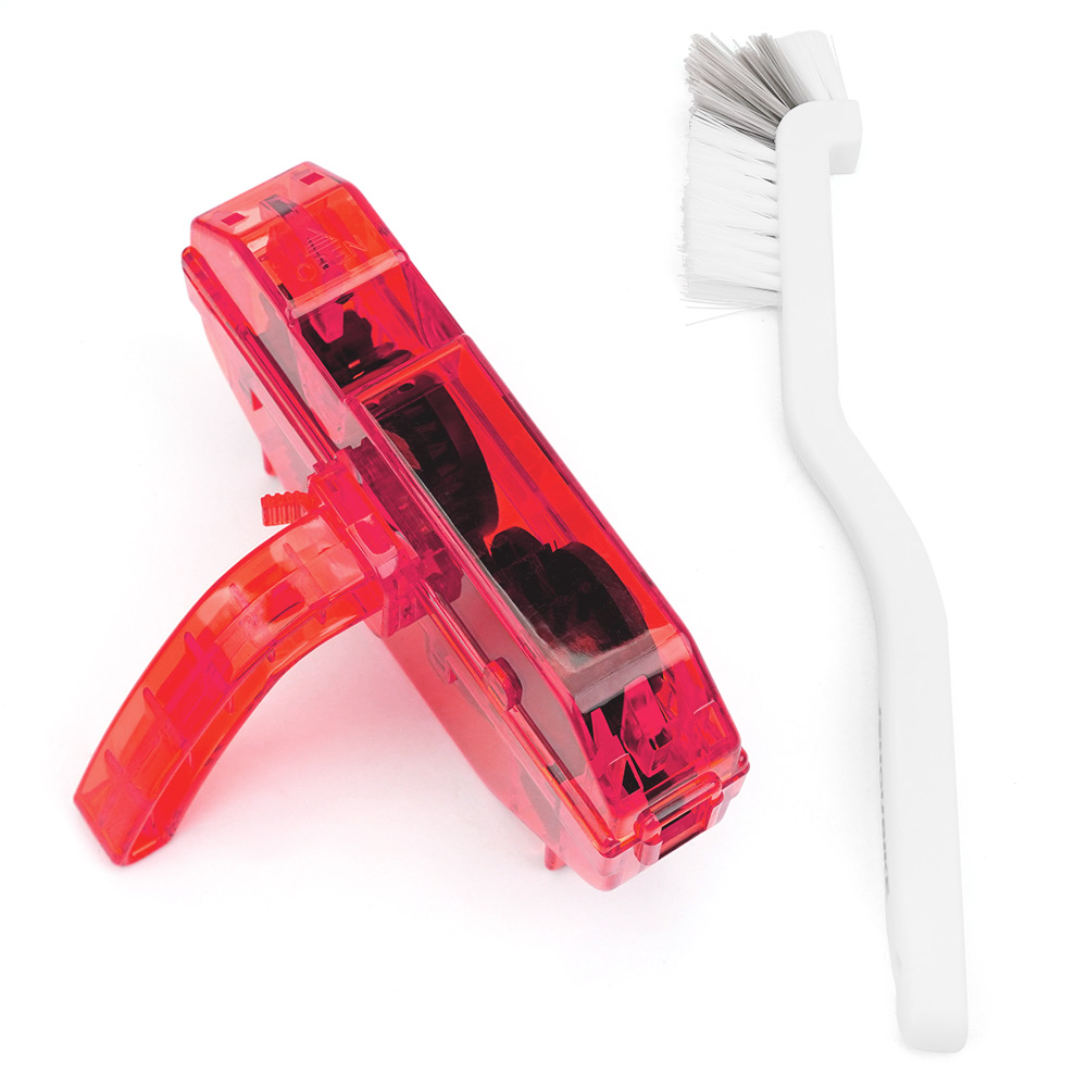 JSHOUBIKE Chain Cleaner Mountain Cycling Cleaning Kit Portable Bicycle Chain Cleaner Bike Brushes Scrubber Wash Tool Accessories: Red set 2