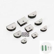 10Pcs/Lot Stainless Steel Glass Clip Wall Floating Shelf Bracket Clamp Support With Screws Anchor Semi-circle Rectangle