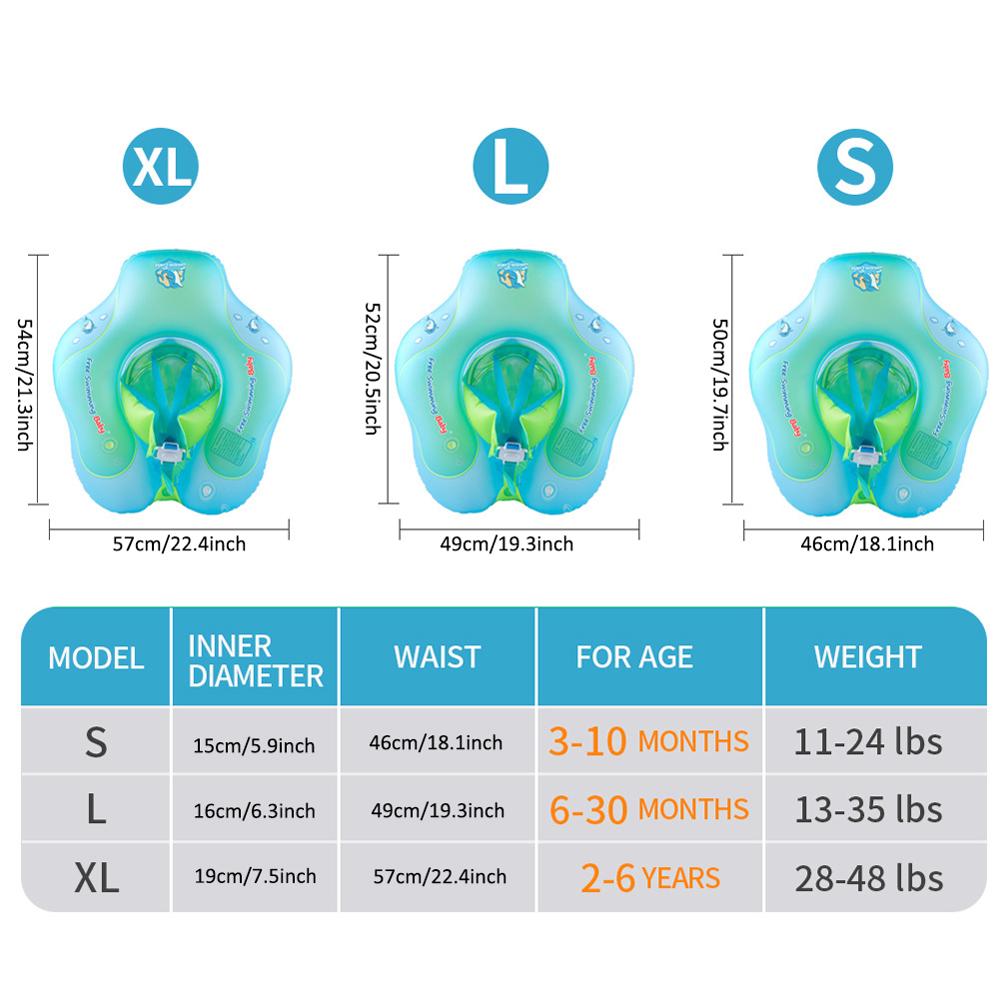 Swimming Float for Kids with Detachable Canopy Sun Protection Swimming Pool Float with Inflator