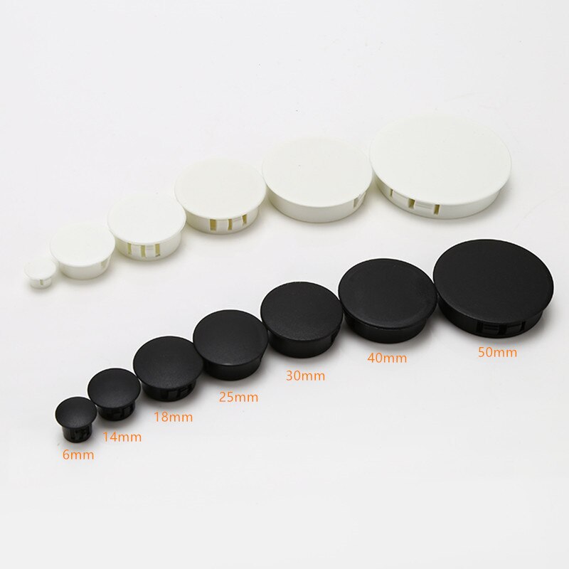10pcs Plastic Panel Kongsai Hole cover Reserved hole plugging Decorative pressure cap Pipe Tube Blanking End Insert Dust Plugs: 14mm / black