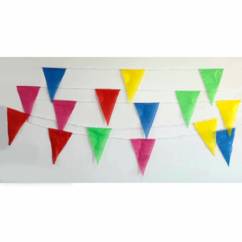 1 sæt 10m farverige bunting banner fest hænge trekanter snor flag festival indretning