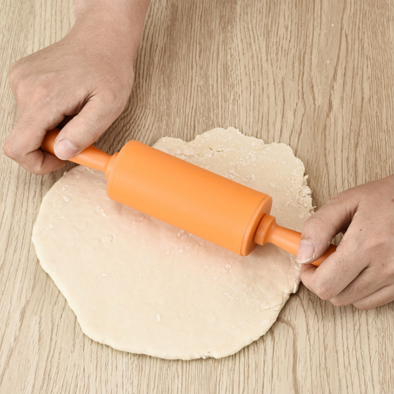 Silicone Rolling Pins Non-stick Bakvormen Fondant Rolling Pin met Plastic Handvat Gebak Gereedschap * NF