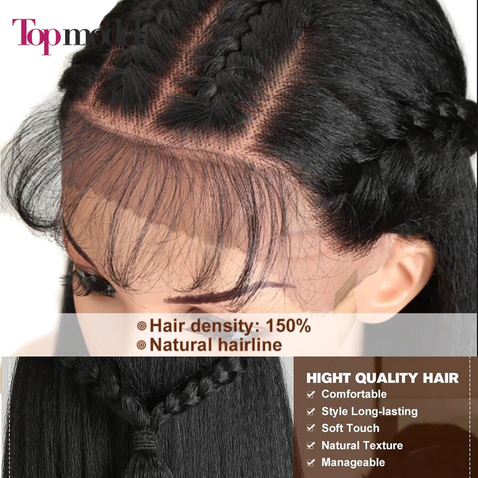 TOPMODEL Cosplay Synthetic Lace Front Wig Yaki Straight Long 26 Inch 13x4 Ombre Blonde Wig For Black Women Perruque Lace Wig